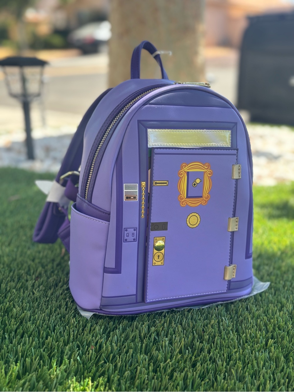 Friends Purple Door Print Mini Backpack